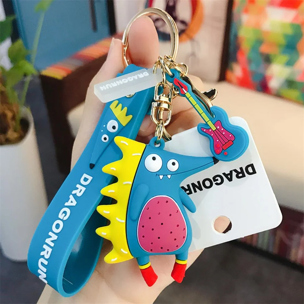 

New Original Cartoon Fox Crocodile Keychain kawaii Hedgehog Bag Key Chain Car Keyring Accessories For boy Girl Chrismas Gifts