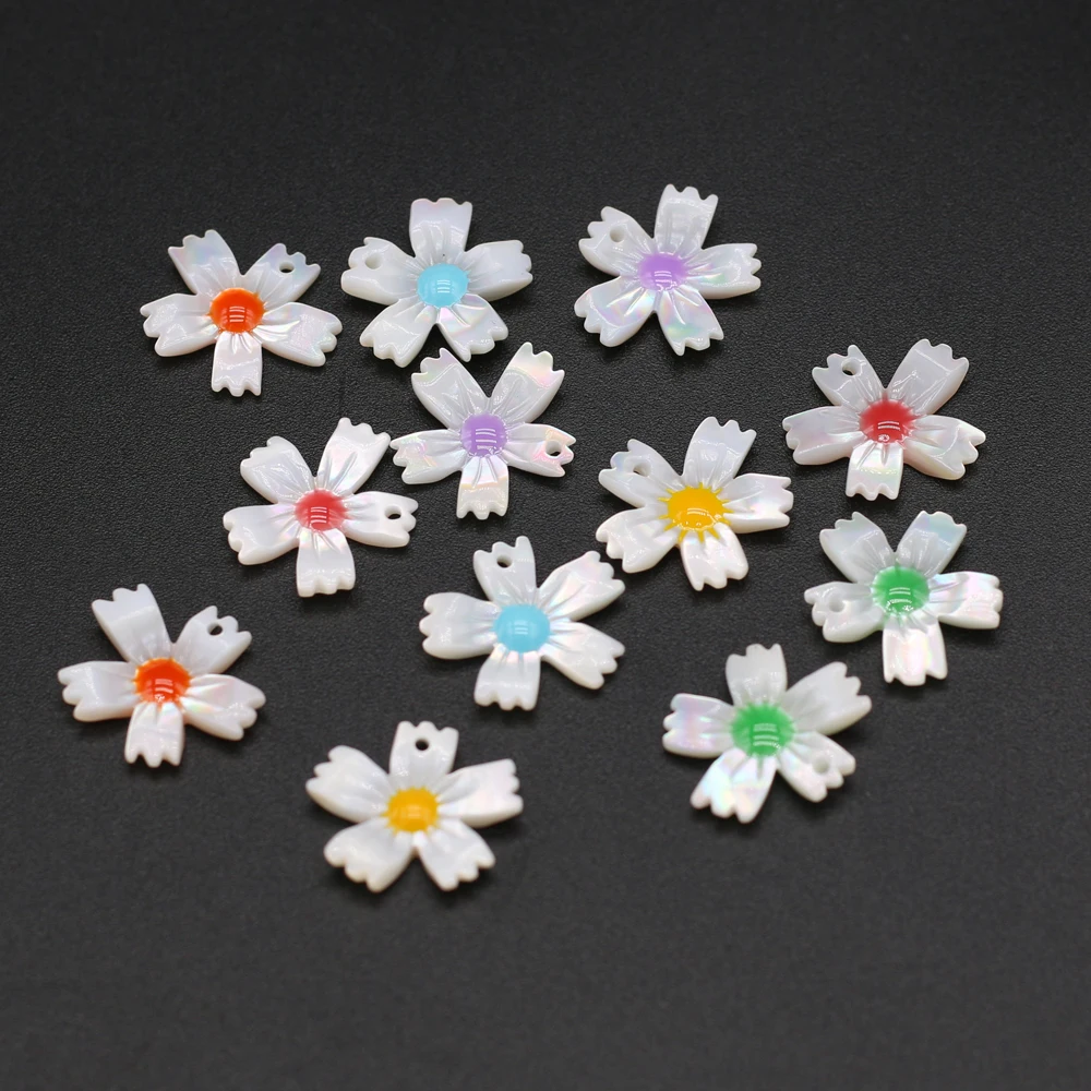 Бусины из натуральной ракушки 5 шт. бусины в форме свободных цветов с отверстием