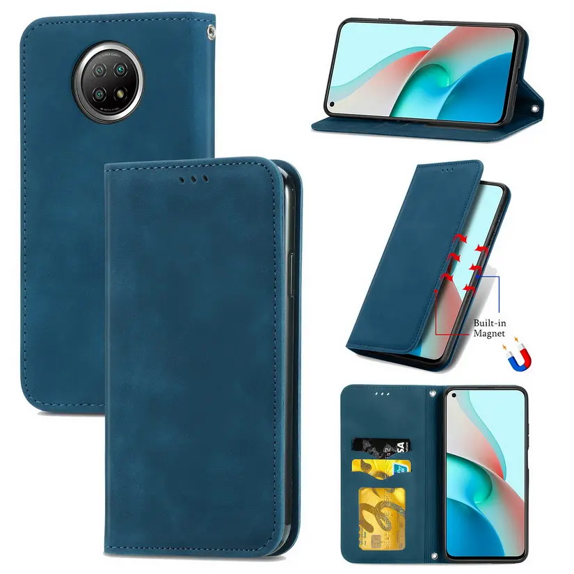 

Кожаный чехол-книжка для Xiaomi Redmi Note 9T Note 9 Pro