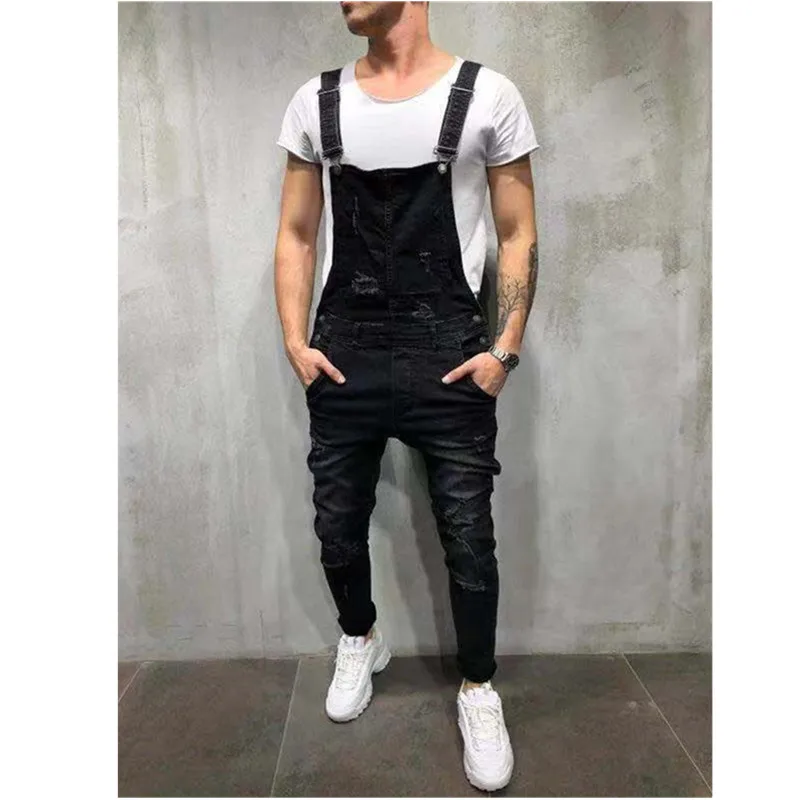 Хит стиль мужские рваные джинсы комбинезоны Hi Street Distressed Denim bib Комбинезоны для мужчин брюки на подтяжках