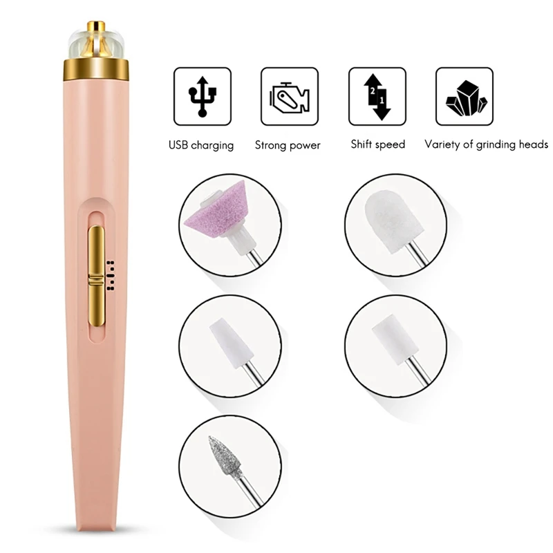 

Portable Electric Nail Drill Machine Kit Manicure Drill Nail Art Pen File Nail Tools Grinding Burnishing Polisher Kit