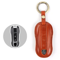 car key case cover key bag shell protector high quality leather for porsche macan panamera car accessories