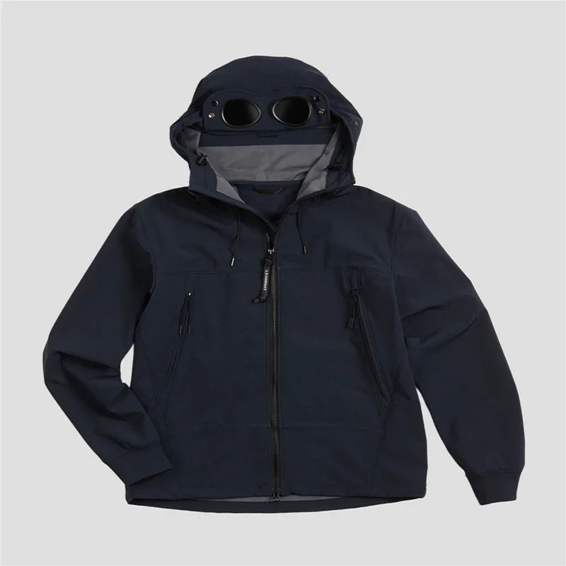 

2021Spring Men's Jacket Heigh Streer Style Windproof Cardigan Zipper Plus Velvet Thickening Brand Jacket Glasses Decoration