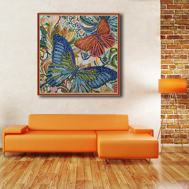 Бриллиантовая картина шаблон красивая бабочка 5D Сделай Сам