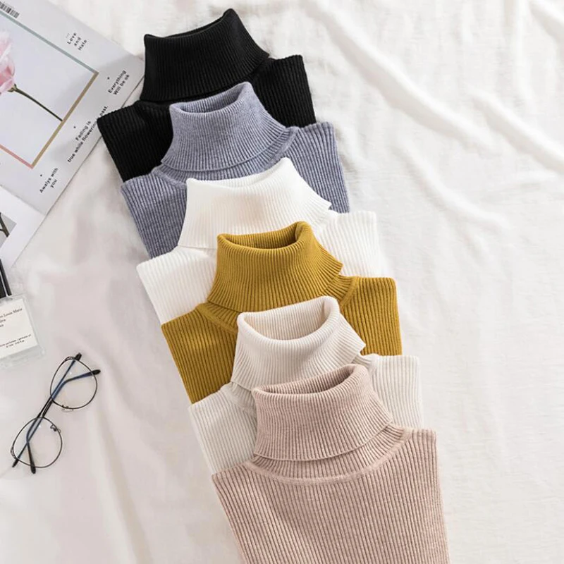 

SEDUTMO Winter Turtleneck Sweater Women Knitted Slim Pullovers Long Sleeve Autumn Stretch Jumper Basic Top ED1113
