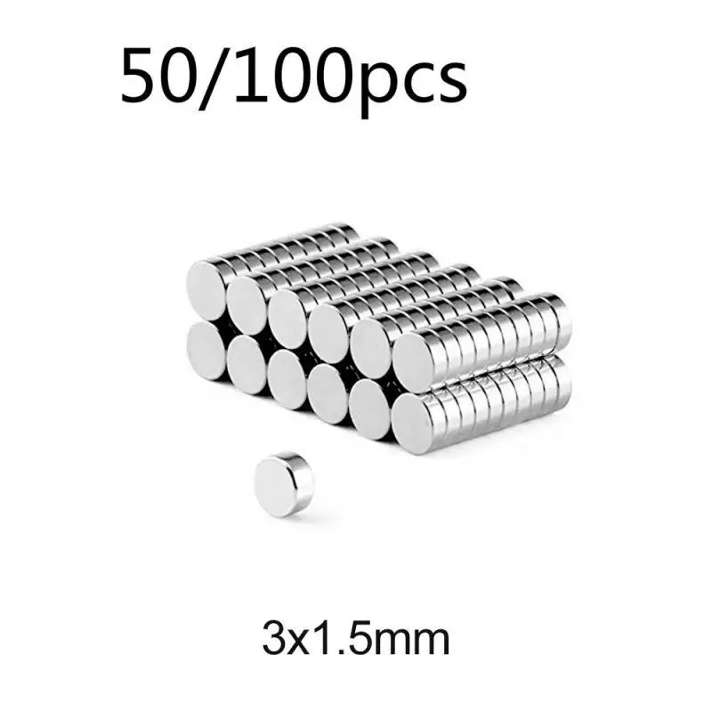 Небольшой круглый неодимовый магнит 50/100 шт. 3x1 5 мм редкоземельный Мощный