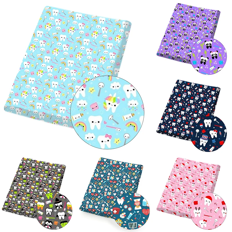 Полиэстер хлопок ткань листами для зубов набивные ткани может иметь разный