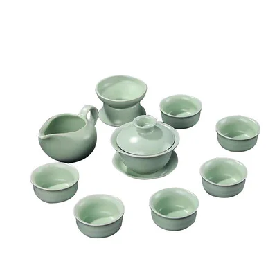 

Ceramic Tea Set Ru kiln Simple Household Teapot Teacups Fair Cup Teaware Chinese Kung Fu Black Tea Da Hong Pao Tea Sets Gift