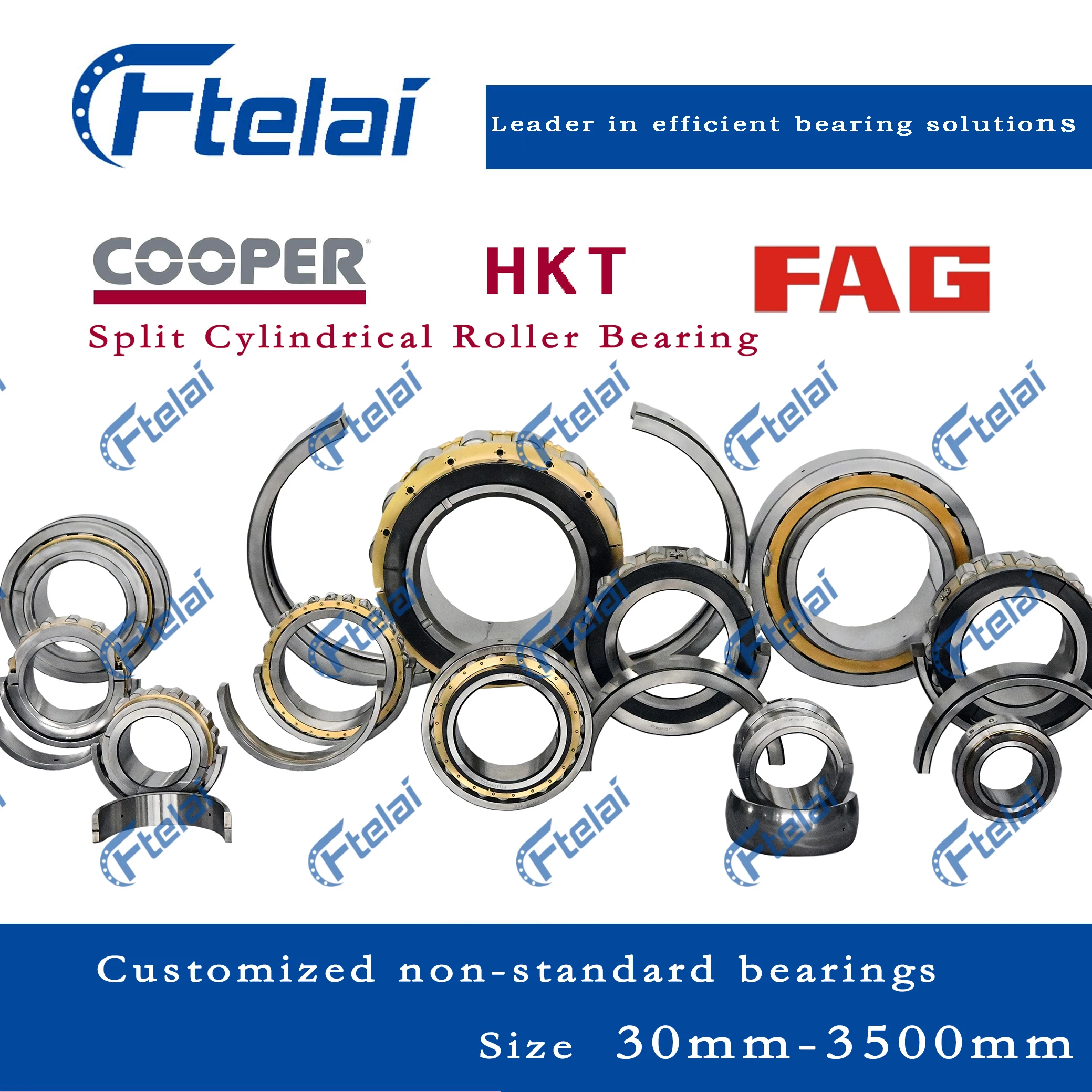 

100M400B 100E1600B BX BR Cooper HKT Split Cylindrical Roller Bearing