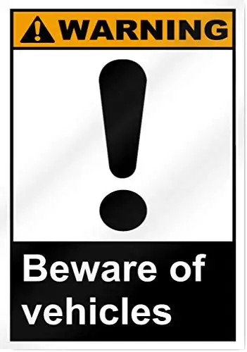 

Retro Aluminum Metal Sign tin Signs 8X12 Beware of Vehicles Warning Sign,Decor Caution Bathroom Warning Living Warning Drinking