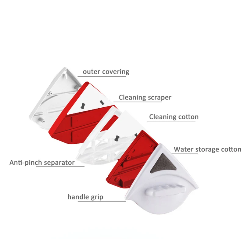 Магнитная щетка для мытья окон Anpro двухсторонняя Бытовая стекол