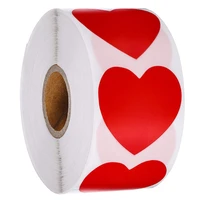 500pcsroll 1 5inch red heart stickers valentine day crafting scrapbooking for gift packaging birthday party stationery sticker