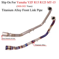 slip on for yamaha yzf r15 v3 mt 15 r125 mt125 2020 2021 motorcycle exhaust escape modified titanium alloy front mid link pipe
