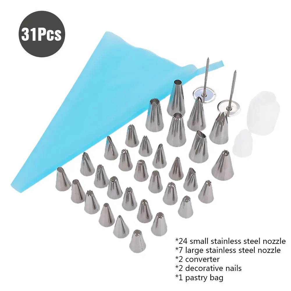 

31Pcs Pastry Bags Flower Bag Set Universal Cake Decorating Muffin Cup Stainless Steel Nozzle Pastry Bag Baking Tools Decorate