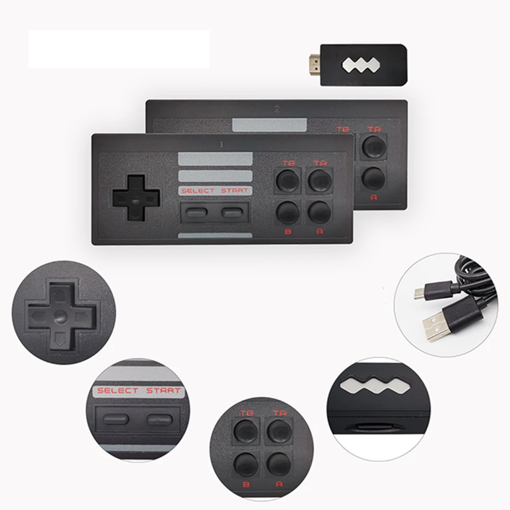 2.4G Wireless Retro Game Console With 818 Classic Built-in Games Support 1080P HD Output Plug And Play