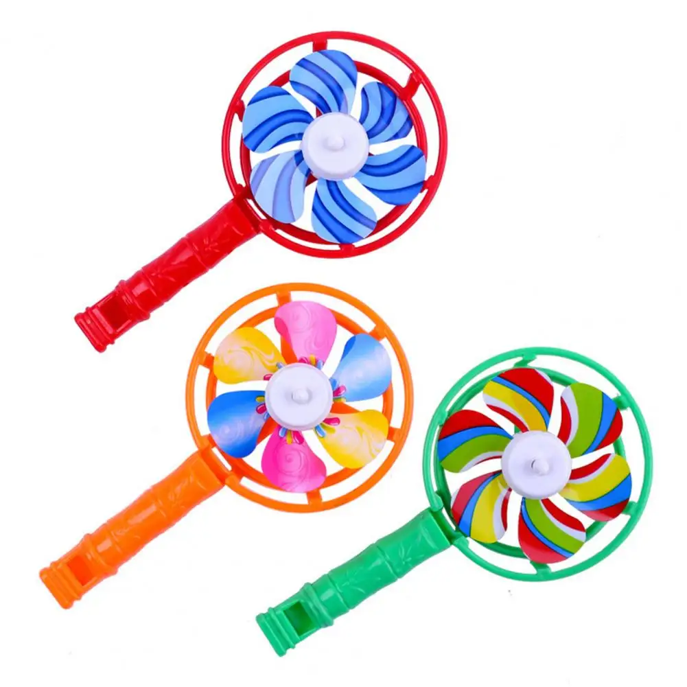 

5Pcs Creative Windmill Whistling Handle Pinwheel Wind Spinner Children Toys