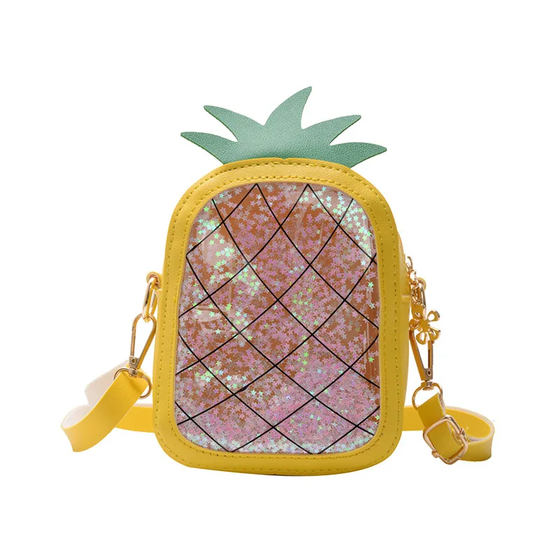 

Cute Fruit Purses and Handbags for Kids Small PVC Jelly Coin Pouch Kawaii Little Girl Pineapple Clear Beach Crossbody Bag