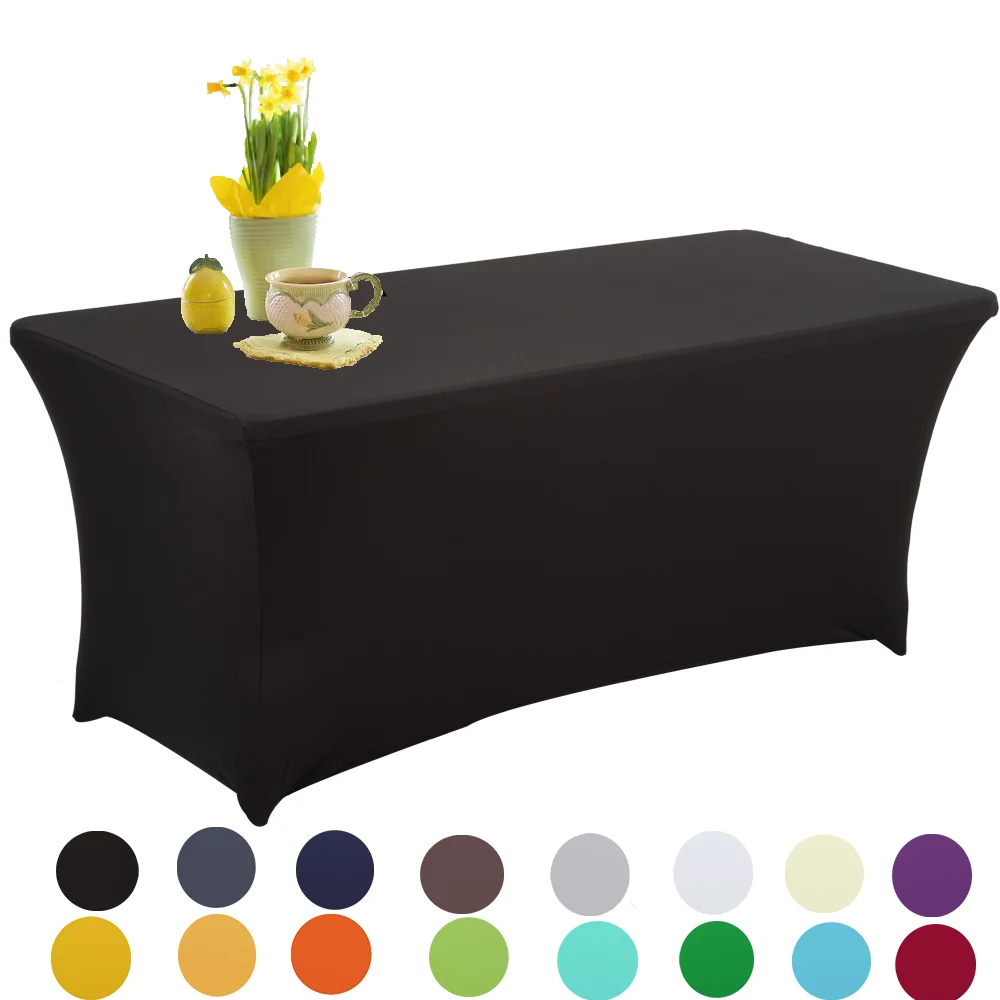 Rectangular Tablecloths Spandex Stretch Table Cover For Wedding Hotel Home Event Party Decoration HAORUI 1PC | Дом и сад