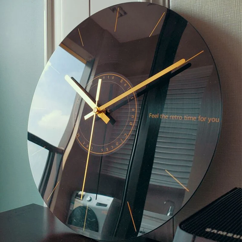 Стеклянные Настенные часы бесшумные современные большие настенные с планетами