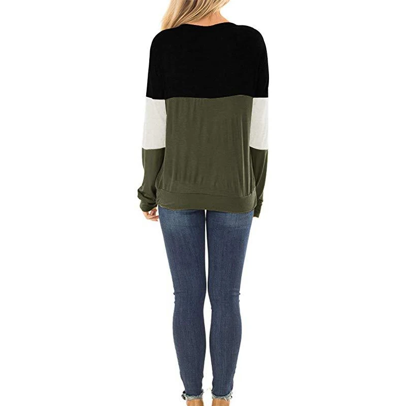 

Cotton Splice Tshirts Long-sleeved HarajukuT-shirt Women Tops Casual O-neck Op Female T Shirts Fashion Autumn Vintage T Shirt