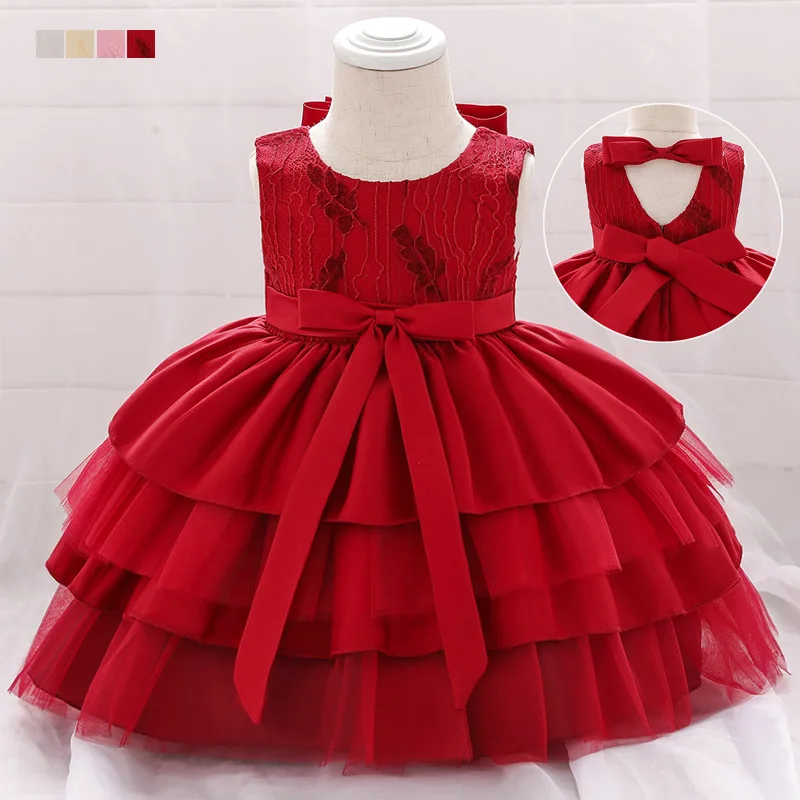 

Little Baby Girls Clothes Flower Girls Dress Baby Costume Elegant Fluffy Princess Party Dresses First Communion Baptism Vestido