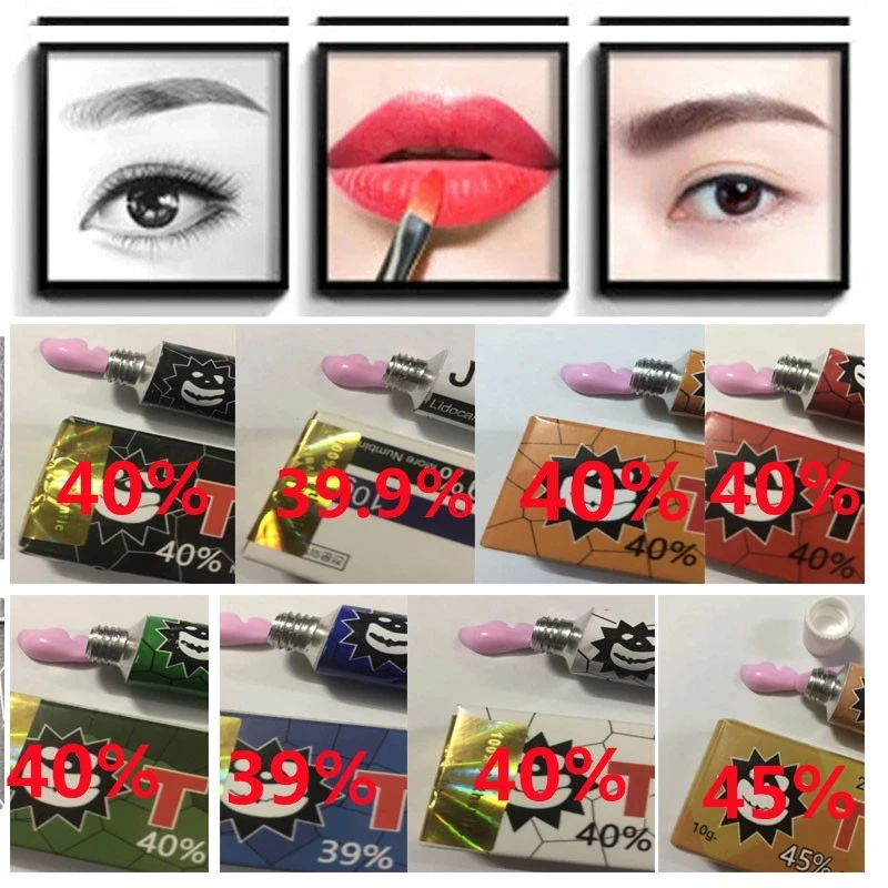 

2021 NEW 10PCS YANYIQING tktx ORIGINAL 40%/45% PMU Numb Painless Ointment Eyebrow Pigment Tattoo Beauty Supplies 10PCS