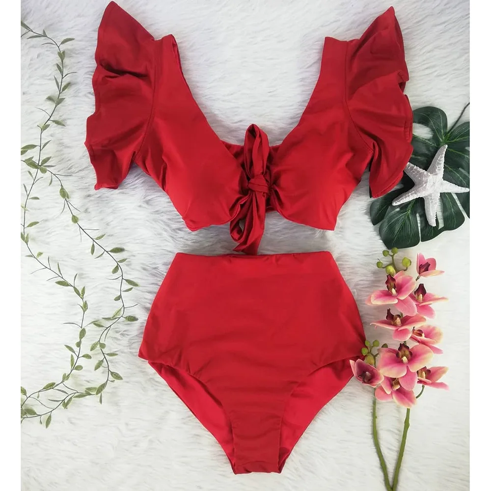 

2021 new hot selling women's swimsuit split print sexy bikini beach garden style fresh style