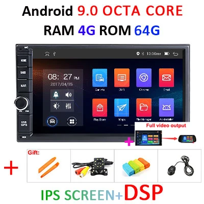 DSP ips Восьмиядерный 2 Din Android 9 автомобильный Радио мультимедийный плеер ram 4G gps навигация fm WiFi без dvd 2 DIN Радио Для VW Nissan Kia - Цвет: 4G 64G IPS DSP Full