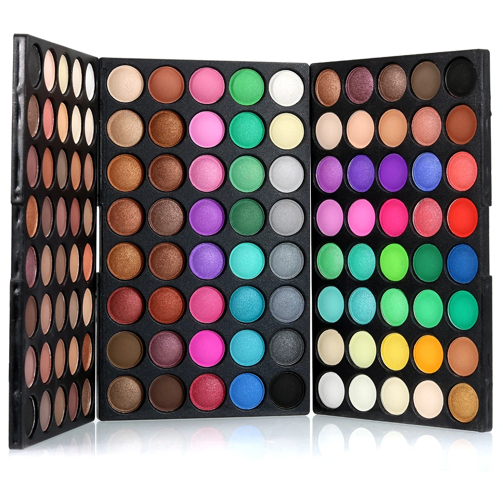

POPFEEL 7 Pcs Brush+120 Color Eye shadow Pallete Natural Makeup Set Waterproof Lasting Eyeshadow Powder Smoky Makeup Pigment