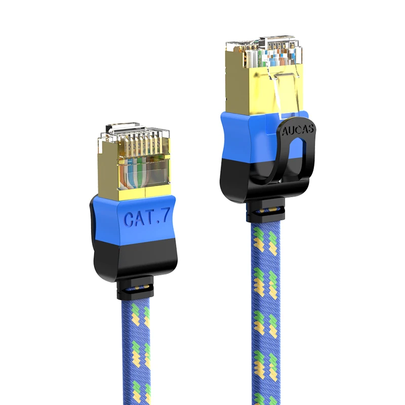 AUCAS высокоскоростной сетевой кабель rj45 соединительный Lan Ethernet CAT7 SFTP RJ45 плоский