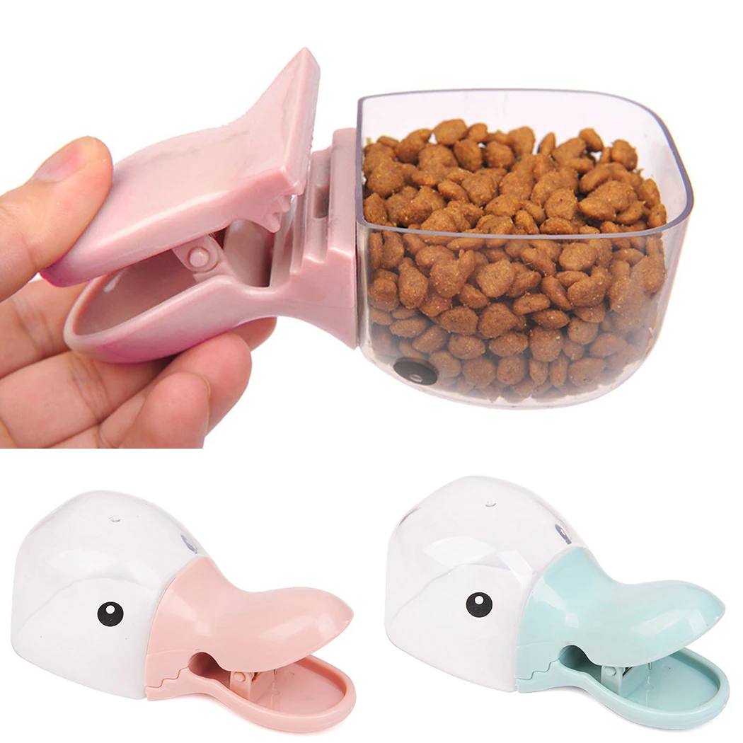 

1Pc Multi-Purpose Cute Cartoon Pet Food Scoop Plastic Duckbilled Cats Dogs Food Spoon Pet Feeder Feeding Supplies Blue Pink