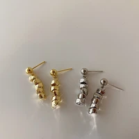 origin summer unique design metal cube dangle earring for women girls gold silver color metallic geometrical earring jewelry