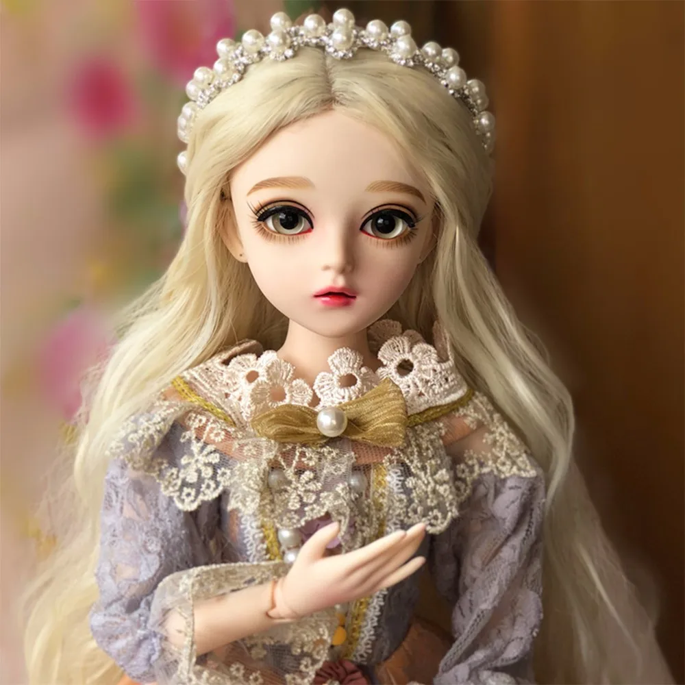 blond hair 60 см BJD девушка куклы с платьем парики обувь макияж большие глаза ручной работы красивые игрушки 1/3 силиконовая кукла шарнир Кукла реборн девушки - Цвет: blond hair