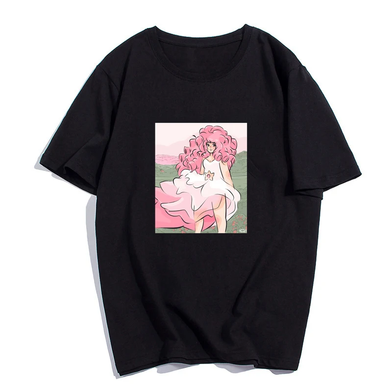 

Steven Universe Rose Quartz Funny T Shirt Women Men Harajuku Print T Shirt Casual O Neck Tshirt Top Male