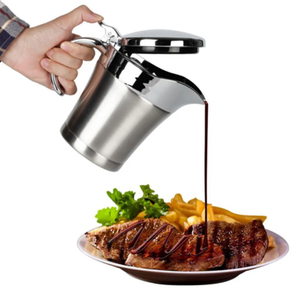 

450ML Double Insulation Seasoning PotInsulated Seasoning Pot Sauce Pot Juice Cup Steak Sauce Cup Sauce Bottle Wide Mouth