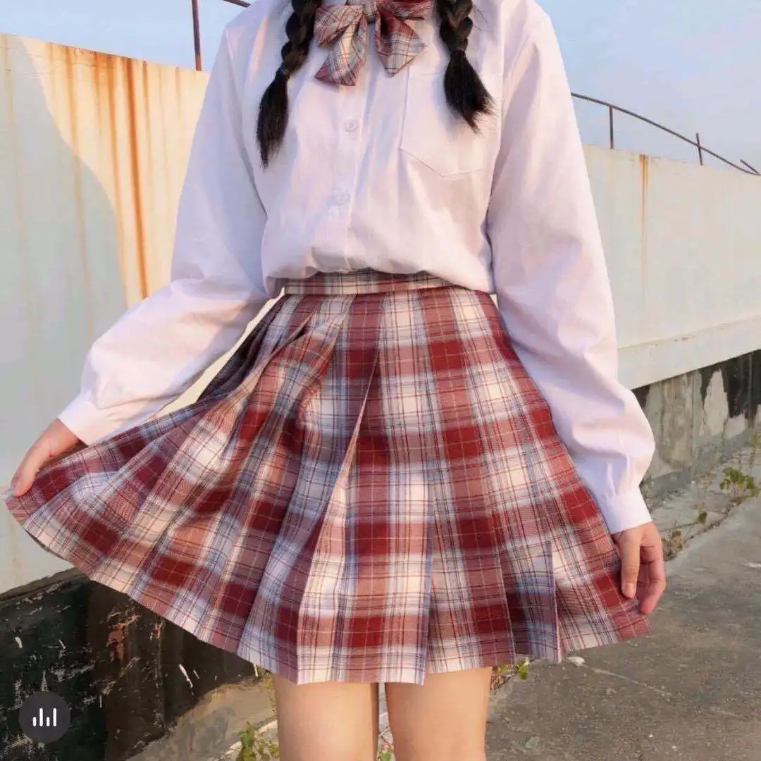 

Plaid Print Pleated Women Mini Skirt Summer Korean High Waist Women's Skirts 2021Fashion Autumn Harajuku School Girl's Bottoms