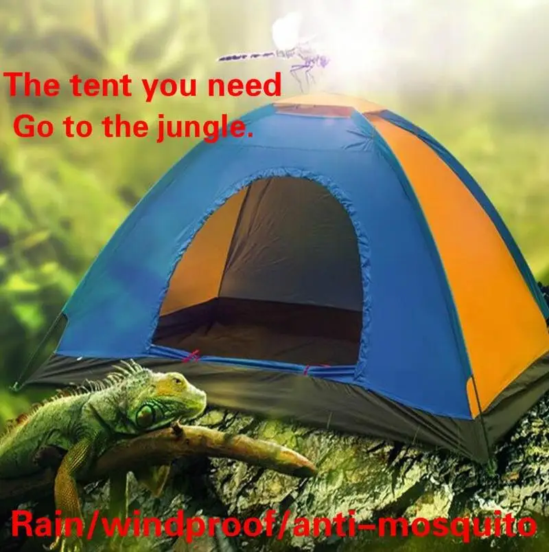 

Outdoor sports fishing single 2 person waterproof camping tent layer pop-up UV travel tent for camouflage beach hunting + bag