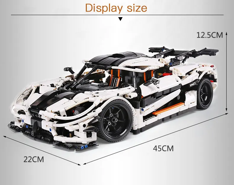 

MOULD KING MOC High-Tech The Super Sports Racing White Car Model Building Blocks Bricks Kids Educational toys Birthday Gifts
