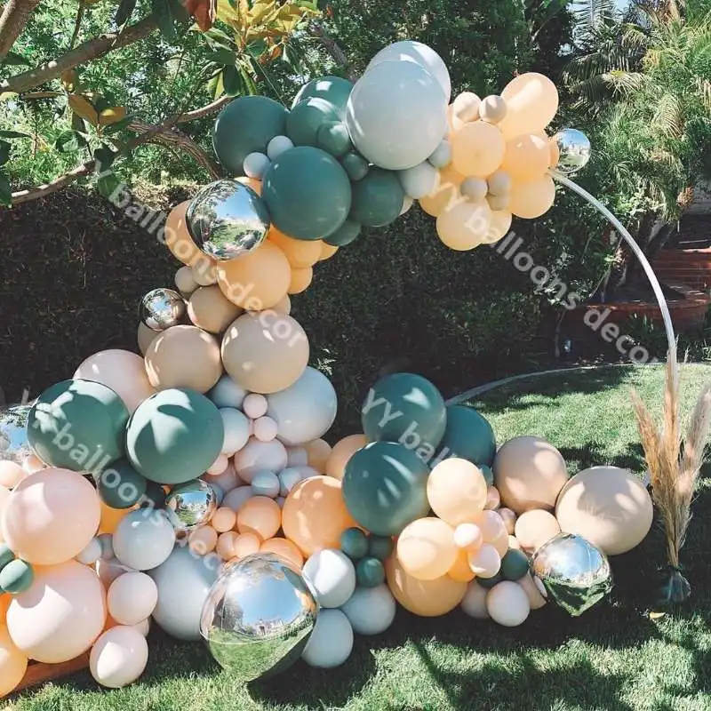 

Зеленые воздушные шары «сделай сам», гирлянда, дневной Гелиевый шар в стиле ретро, набор воздушных шаров для свадьбы, дня рождения, вечеринк...