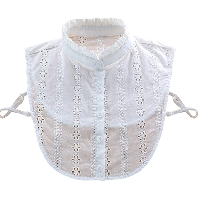 

Q1FA 17 Styles Women Vintage Ruffles Stand Lapel Fake Collar Detachable Blouse Half Shirts Necklace Sweater Vest Accessories