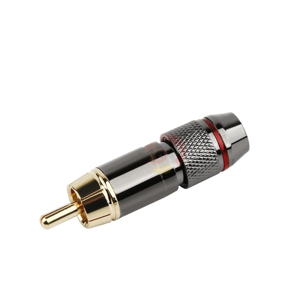 Красный Аудио разъемы RCA разъем позолоченный Lotus Head видео Поддержка 6 мм кабель RCA штекер Адаптер сварные AUX Hifi Кабели - Цвет: Красный