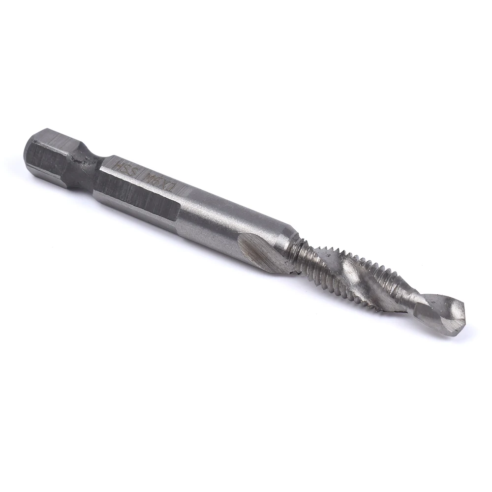 Toolour 6 шт./компл. 1/4 ''hex HSS высокая Скорость Сталь нить спираль винтовой M3 M4 M5 M6 M8 M10 метрики композитный коснитесь Сверло по дереву водопроводной воды