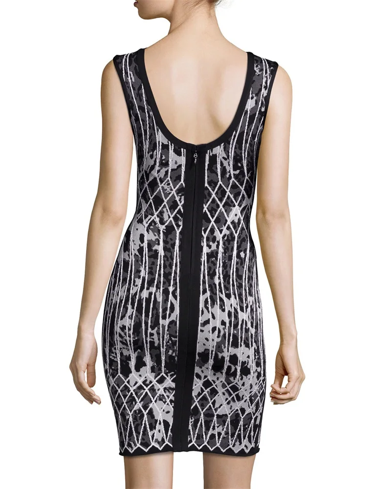 Женское Обтягивающее Платье-футляр без рукавов с леопардовым принтом | Женская