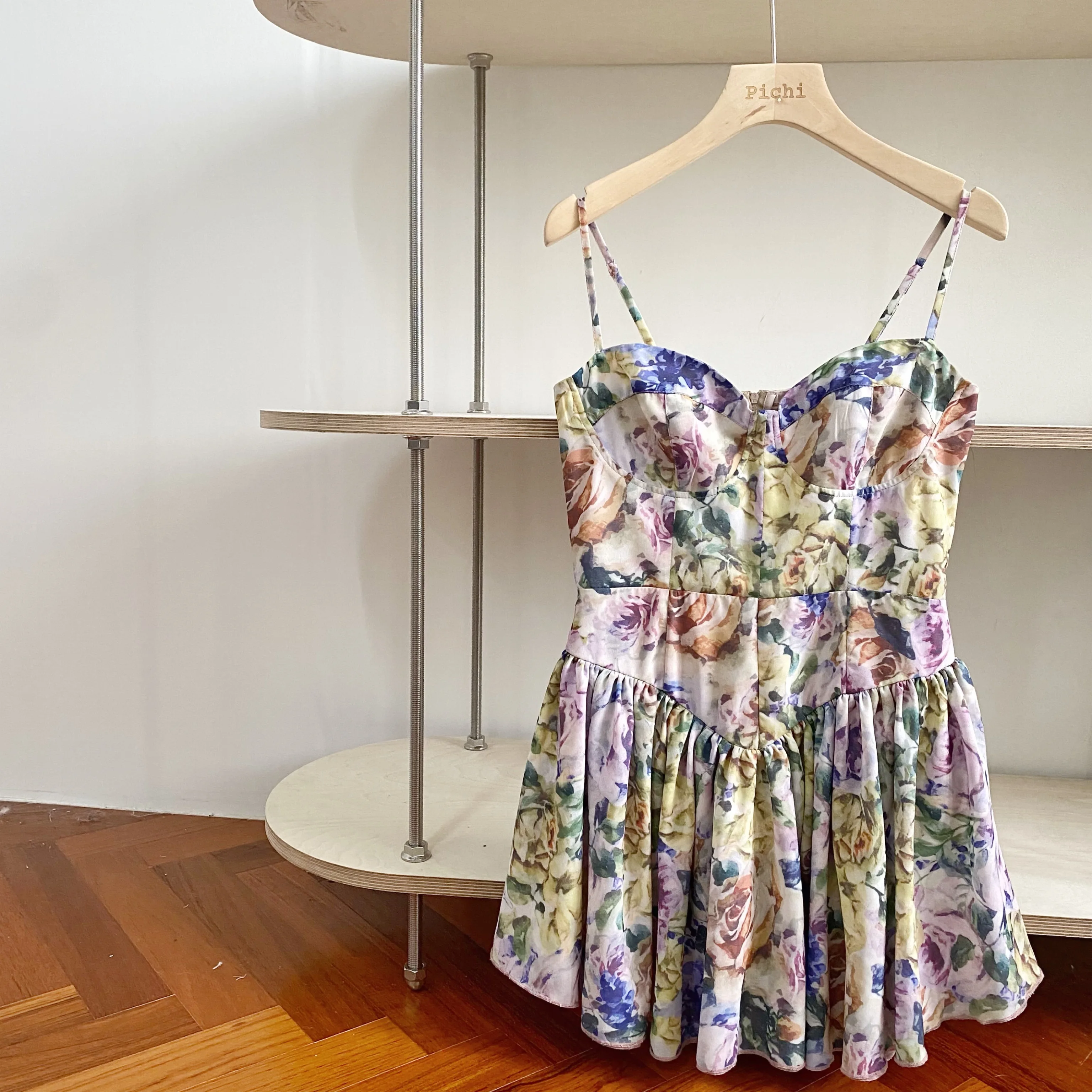 

2021 New Summer Slip Dress Korean Fashion Sundress Sexy Floral Casual Ruched Beach Dress Patchwork Women Clothing