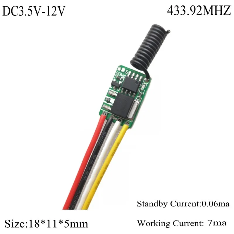 1Receiver ONLY 3.7V Remote Switch Power Saving 0.6ma Standby Current RF Wireless Remote Control Switch 3.3V 3.6V 4.2V 433 power remote on off - Цвет: 1Receiver ONLY