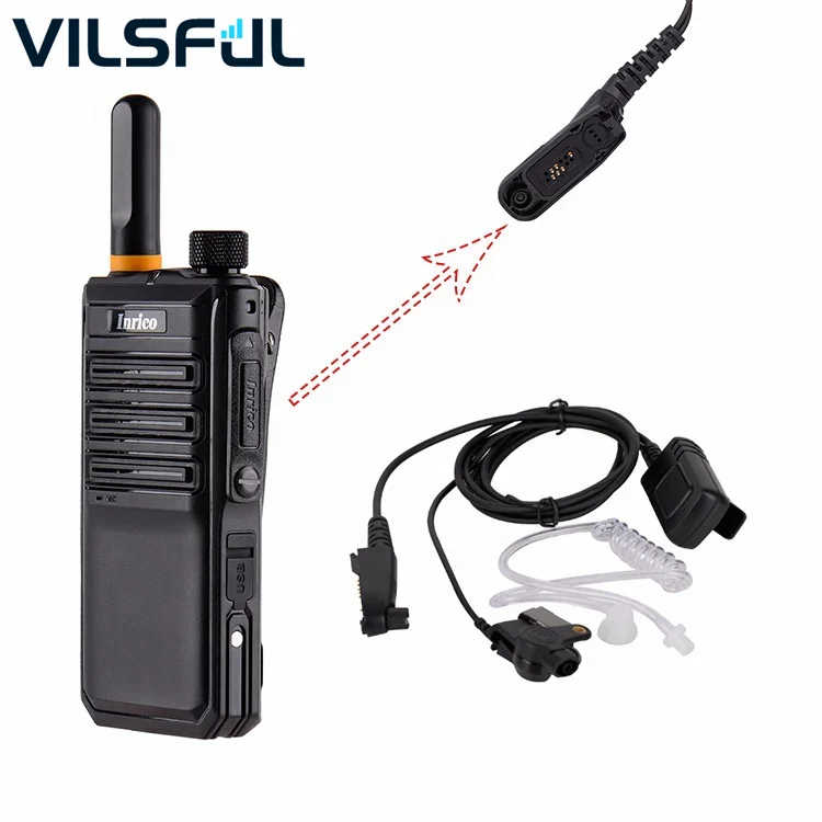 EPM-T60 Walkie Talkie Earpiece With Noise-cancelling Electret Mic Element PTT Air Acoustic Tube Earpiece for Inrico T520 T620