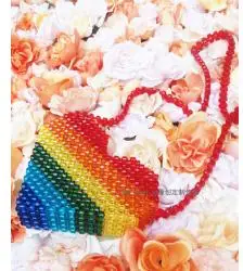 color2 Новые бусины в форме сердца, обернутые вручную, Инс Пак, нишевый дизайн, Индивидуальная сумка с бусинами любящей любви - Цвет: color2