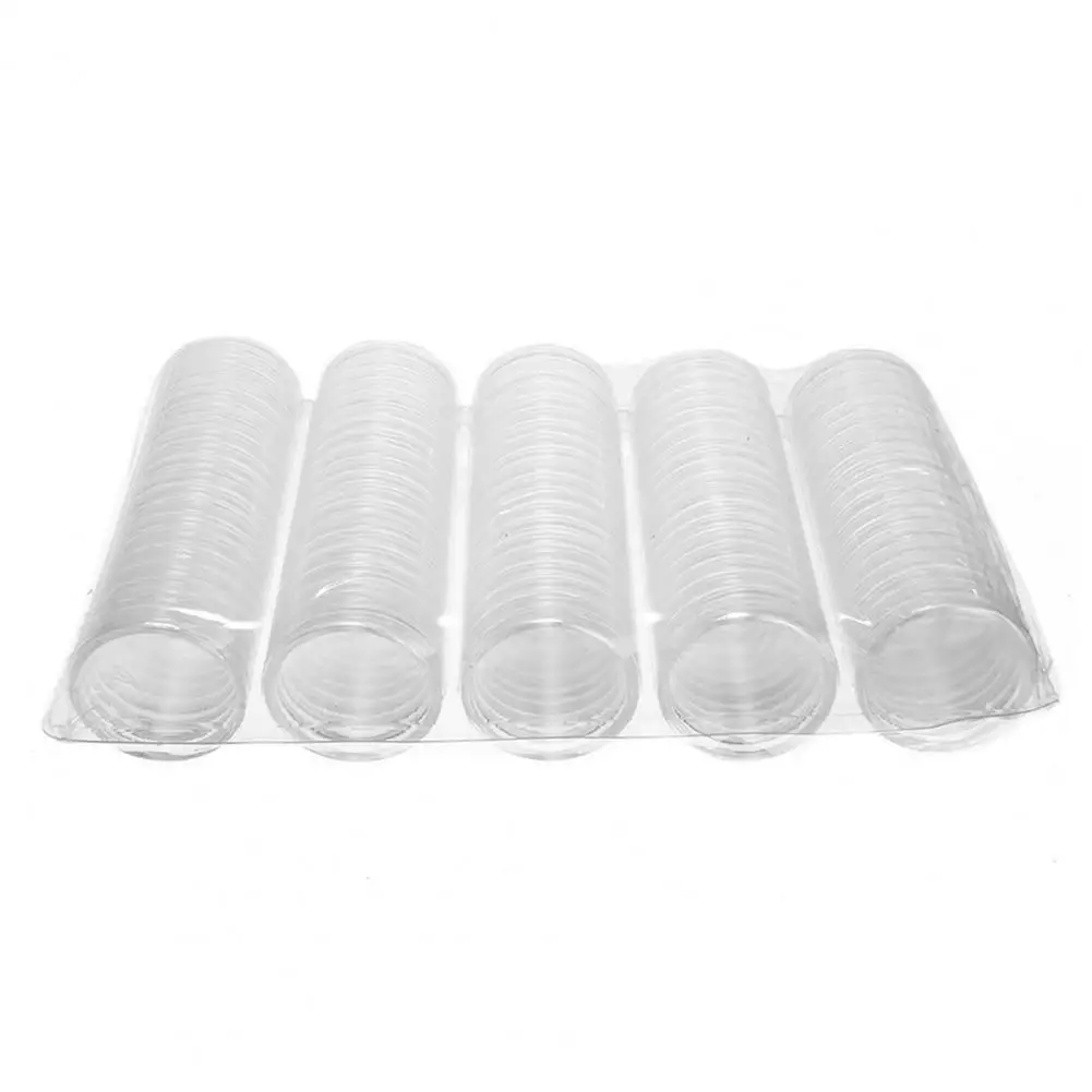 

40%HOT100Pcs 27mm Coin Capsules Clear Round Shaped Acrylic Creative Souvenir Coin Capsules for Award Ceremony