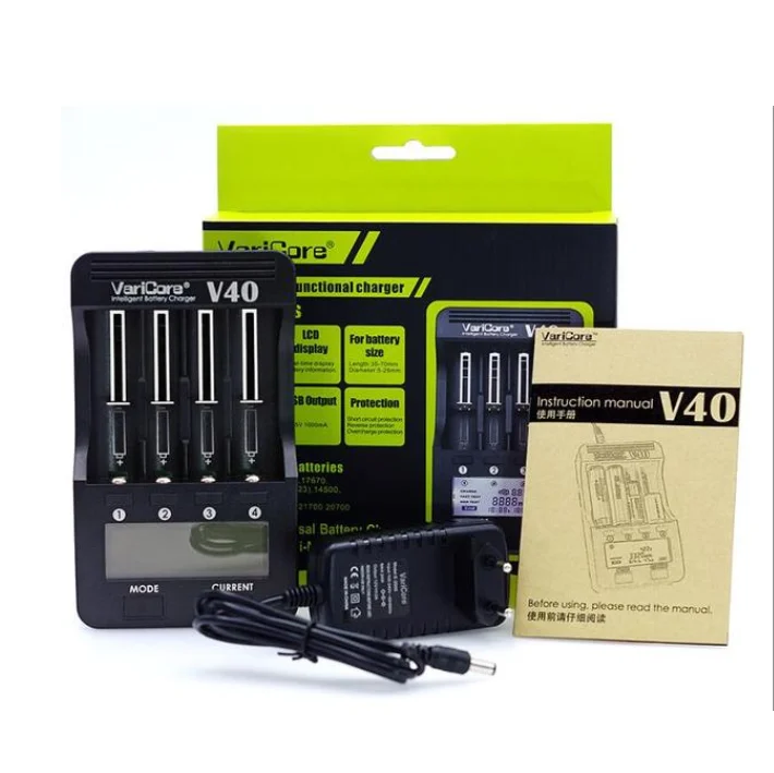 Умное зарядное устройство VariCore V40 с ЖК-дисплеем новинка 2021 3 7 26650 18350 16340 18650 18500 25500
