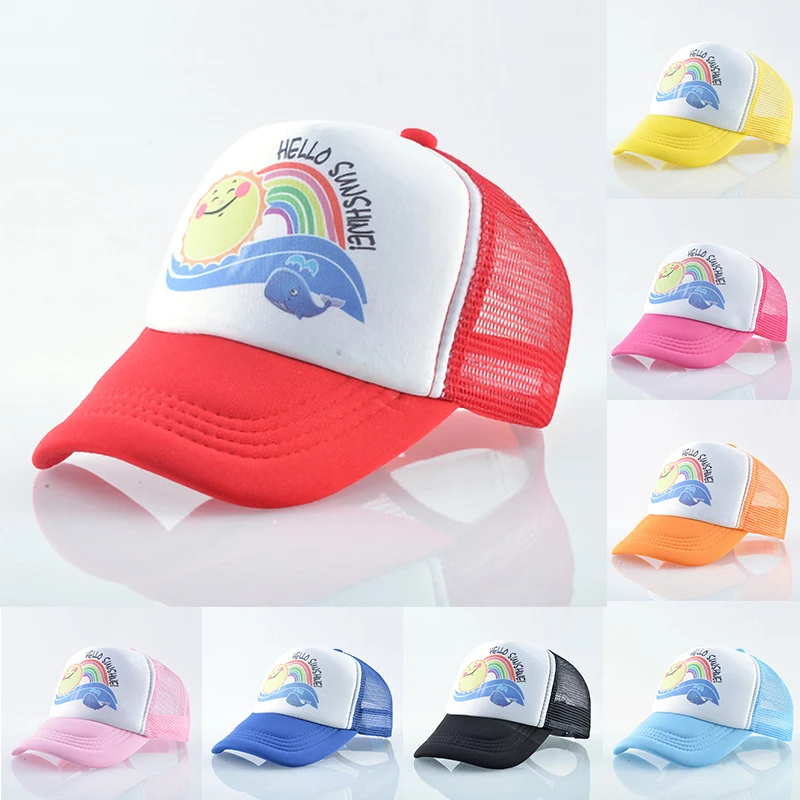 Детская бейсбольная кепка с мультяшным принтом для девочек Летняя Повседневная